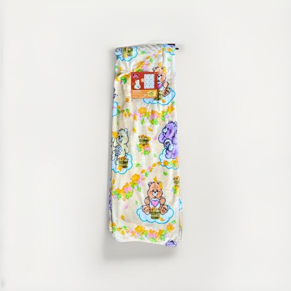 CARE BEARS XL TWIN HALLOWEEN FALL LEAVES THROW BLANKET 60x90 Yellow VTG Retro 🎃 - Picture 10 of 16